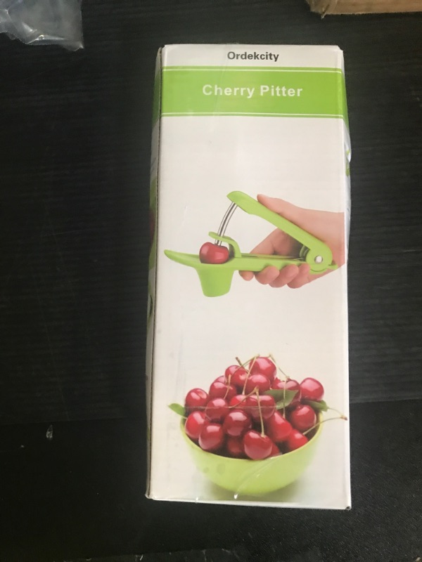 Photo 1 of Cherry Pitter - Ordekcity Stainless Steel Cherries Corer Pitter Tool with Hand-held Push Design, Save Time & Space for Making Cherry Jam with Lock Design(Black)