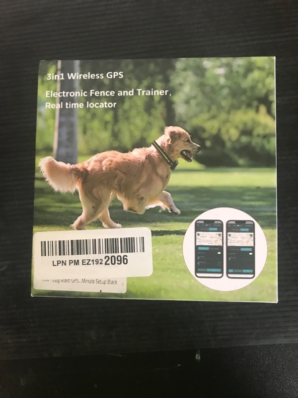 Photo 1 of WEUYUY Upgraded GPS Dog Fence & Tracking Collar System - No Subscription Required, Customizable Boundaries via App, Waterproof Rechargeable Collar with Remote Training, 1-Minute Setup Black