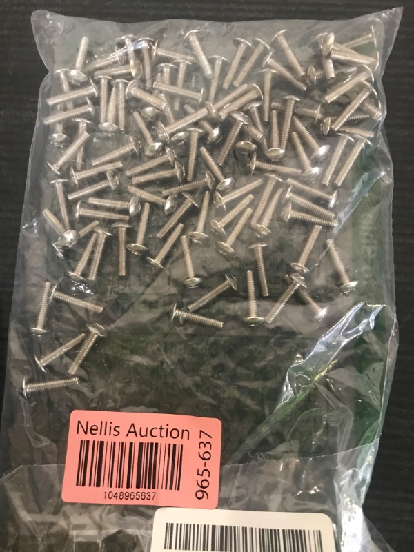 Photo 1 of #8-32 x 3/4" Truss Head Machine Screws, Full Thread, 18-8 Stainless Steel, Quantity 100