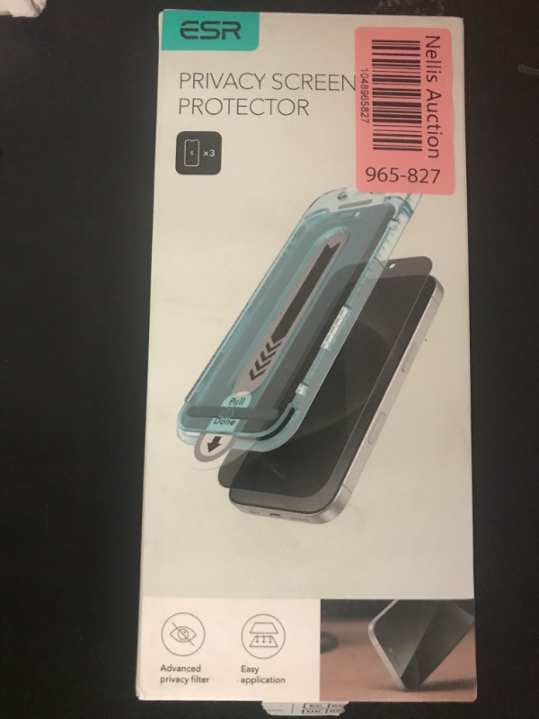 Photo 1 of ESR 3 Pack for iPhone 16 Pro Max Privacy Screen Protector, Anti-spy Tempered-Glass Privacy Screen Protector with Flawless Fit Tray, Micro-curved Edges, Case Friendly