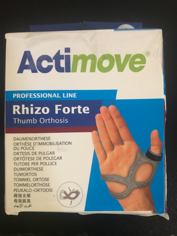Photo 1 of Actimove Professional, Rhizo Forte Thumb Brace | Thumb Splint for Rheumatoid Arthritis, Ulnar Collateral Ligament Injuries, Soft Tissue Injuries, Ligament Instability, Post-Operative immobilization | Grey, Right, Large