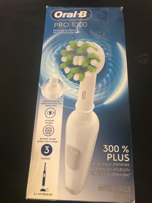 Photo 1 of Oral-B Pro 1000 Rechargeable Electric Toothbrush, White