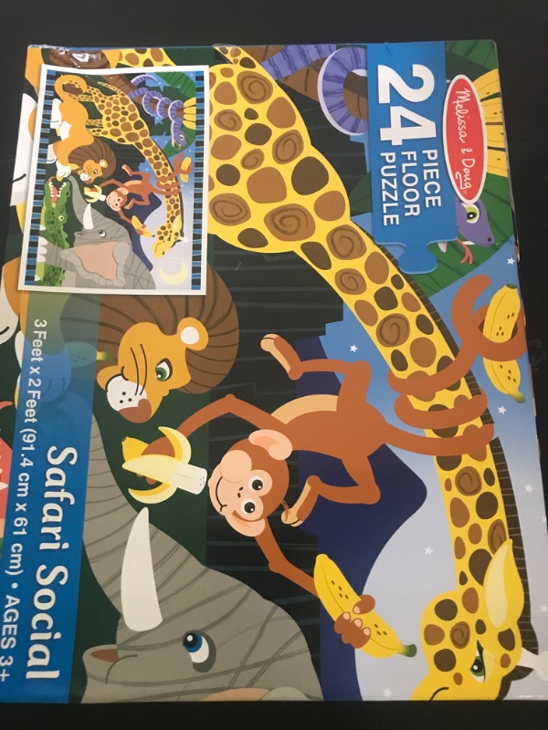 Photo 1 of Melissa & Doug Safari Social Jumbo Jigsaw Floor Puzzle (24 pcs, 2 x 3 feet) - FSC Certified