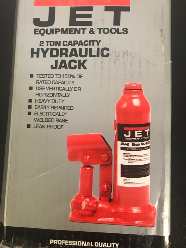 Photo 1 of JET 2-Ton Hydraulic Bottle Jack (Model JHJ-2)