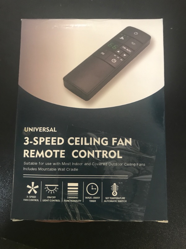 Photo 1 of Universal Ceiling Fan Thermostatic Remote Control Kit Replacement for Hampton Bay Home Decorators Harbor Breeze- Walk Away Time Delay, 3-Speed Light Dimmer, Replacement for 2AAZPHD3/HD3 TR222A TX031