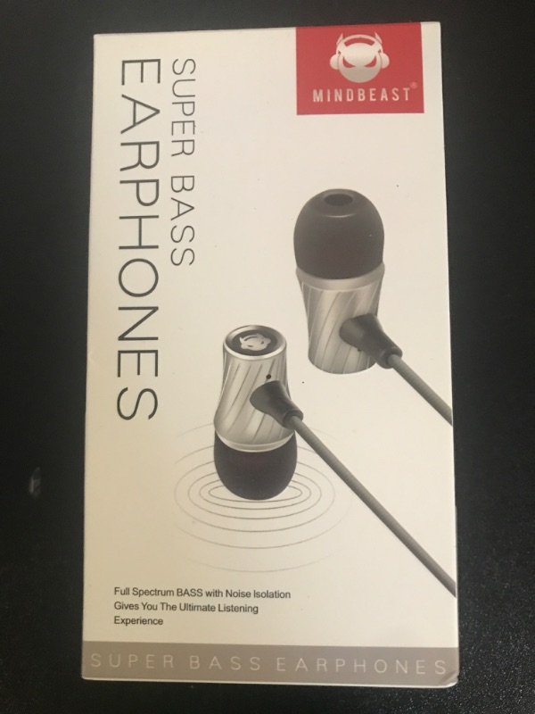 Photo 1 of MINDBEAST Super Bass Wired Earbuds with Microphone – Noise Cancelling, Deep Bass Ear Buds for Gaming, Travel, Work – Comfortable, Durable Wired Earphones with Mic, Compatible with iPhone, Samsung