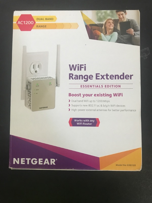 Photo 1 of NETGEAR Wi-Fi Range Extender EX6120 - Coverage Up to 1500 Sq Ft and 25 Devices with AC1200 Dual Band Wireless Signal Booster & Repeater (Up to 1200Mbps Speed), and Compact Wall Plug Design, White