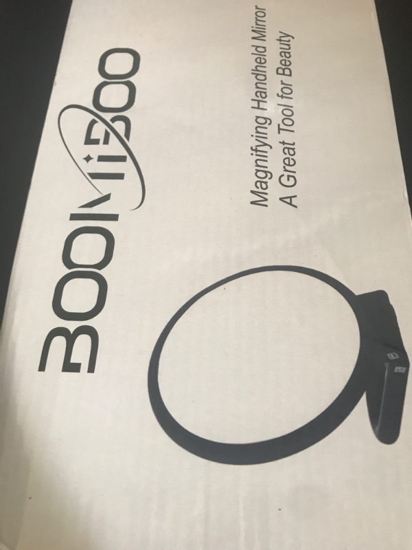 Photo 1 of BOOMIBOO 1X/10X Magnifying Handheld Mirror Double Sided, Foldable Travel Makeup Mirror, Adjustable Rotation Pedestal Hand/Hanging/Desk Vanity Mirror-Clear