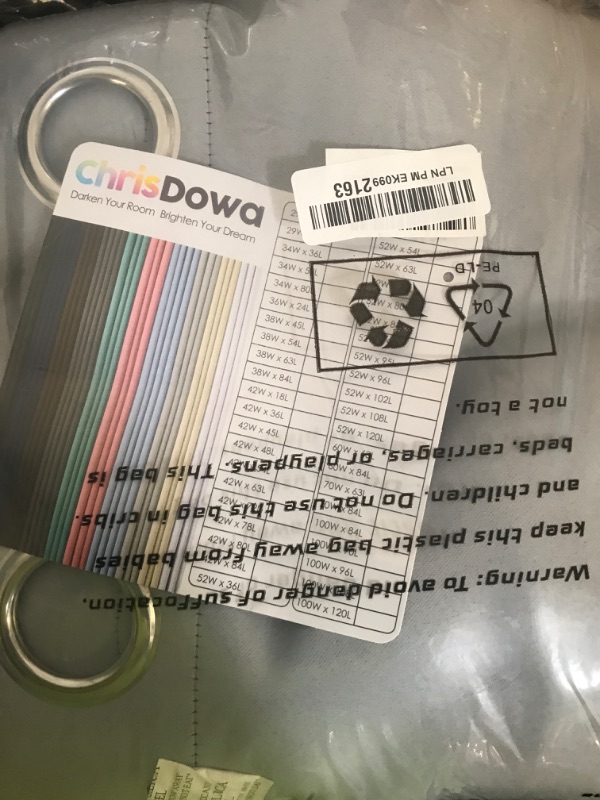 Photo 1 of ChrisDowa 100% Blackout Curtains for Bedroom with Black Liner, 2 Thick Layers Total Blackout Thermal Insulated Grommet Window Curtains 63 Inch Length 2 Panels Set (Light Grey, 52 x 63 Inch)