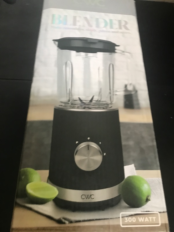 Photo 1 of COOK WITH COLOR 300 Watt Blender: Powerful 2-Speed Control with Pulse, 4-Tip Stainless Steel Blades, 25oz (750ml) Jar, and Skid-Resistant Feet, Black