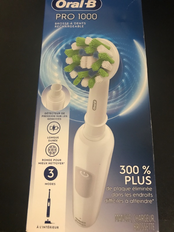 Photo 1 of Oral-B Pro 1000 Rechargeable Electric Toothbrush, White