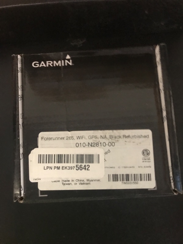 Photo 1 of Garmin Forerunner 265 Running Smartwatch, Colorful AMOLED Display, Training Metrics and Recovery Insights, Black and Powder Gray (Renewed)