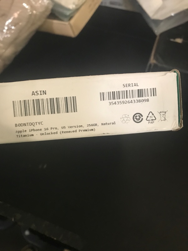 Photo 1 of Apple iPhone 16 Pro, US Version, 256GB, Natural Titanium - Unlocked (Renewed Premium)