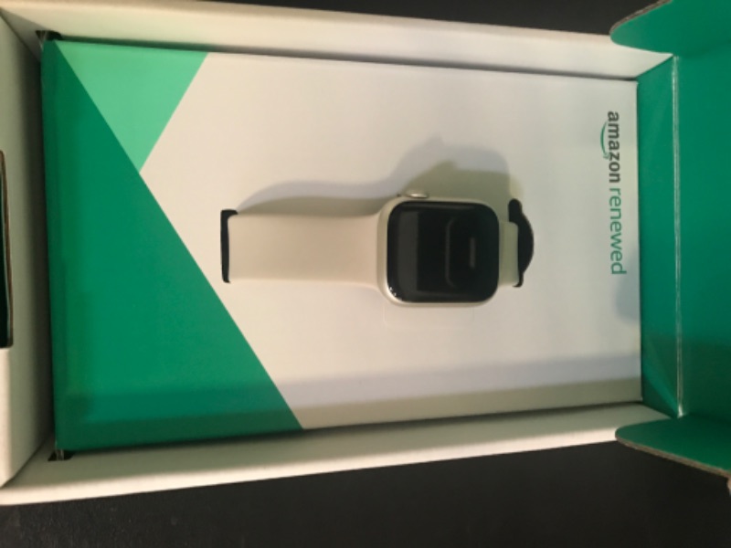 Photo 1 of Apple Watch Series 8 (GPS, 41MM) - Starlight Aluminum Case with Starlight Sport Band M/L (Renewed Premium)