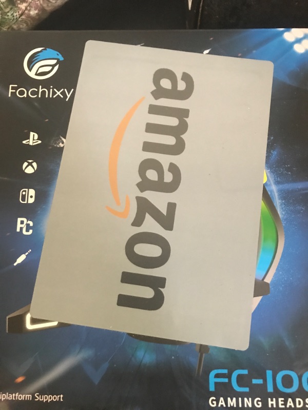 Photo 1 of Fachixy FC100 Gaming Headset with Microphone for PS4, PS5, Switch, Xbox, PC, Mac, Gamer Headset with RGB Light, Computer Headphones with Mic