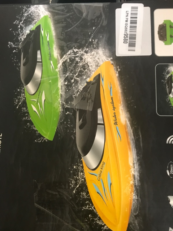 Photo 1 of Lumiparty 2PACK RC Boat,Remote Control Boats for Kids and Adults,10km/H 2.4G High Speed Remote Control Boat, Fast RC Boats for Pools and Lakes with 4 Rechargeable Battery. (Blue Green)