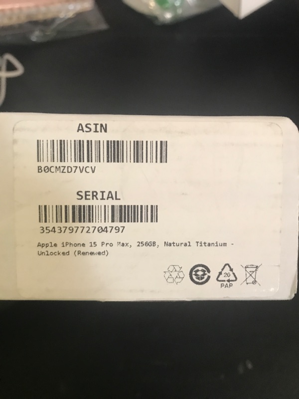Photo 1 of Apple iPhone 15 Pro Max, 256GB, Natural Titanium - Unlocked (Renewed)
