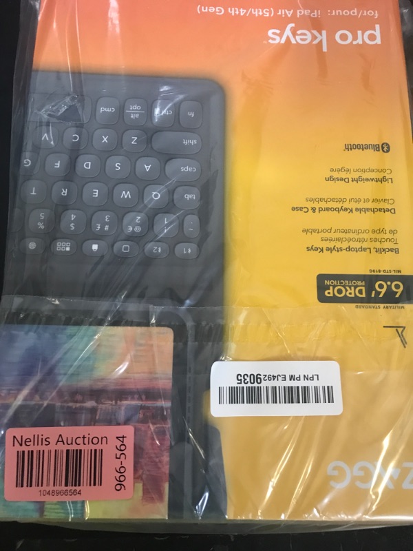 Photo 1 of ZAGG Pro Keys Detachable Case and Wireless Keyboard for iPad Air 11" (M3)/ Air 10.9" (Gen 4, Gen 5), iPad Air 11" (M2) - Bluetooth Pairing, Backlit Laptop-Style Keys, Apple Pencil Holder, Black
