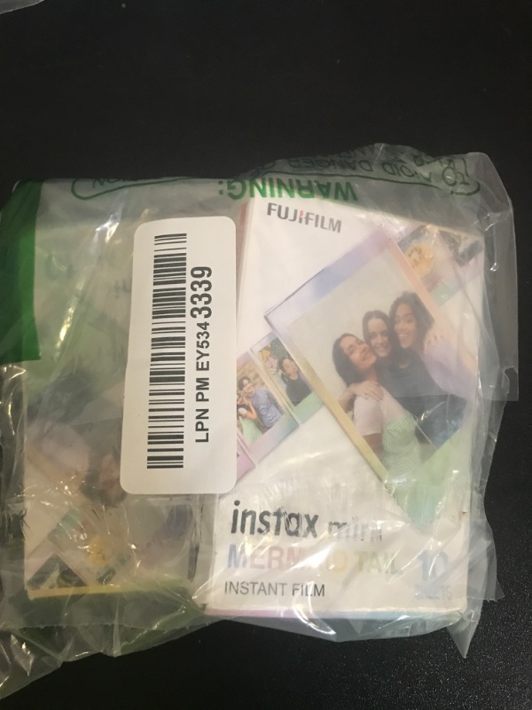 Photo 1 of Fujifilm Instax Mini Mermaid Tail Film, Glitter Styles (10 Exposures) 3-Pack Bundle (3 Items)