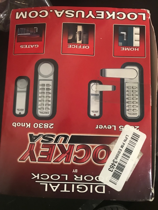 Photo 1 of Lockey USA 2835JB Mechanical, Keyless Lever Lock, Jet Black
