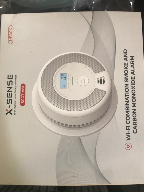 Photo 1 of X-Sense Smart Smoke Detector Carbon Monoxide Detector Combo with Replaceable Battery, Wi-Fi Smoke and Carbon Monoxide Detector with Real-Time App Notifications, SC07-WX, 3-Pack