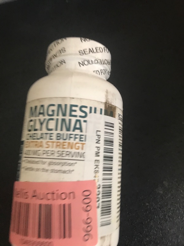 Photo 1 of Bronson Magnesium Glycinate 400mg Extra Strength, Vegetarian, Chelated for Absorption Gentle on The Stomach, Non-GMO, 120 Tablets