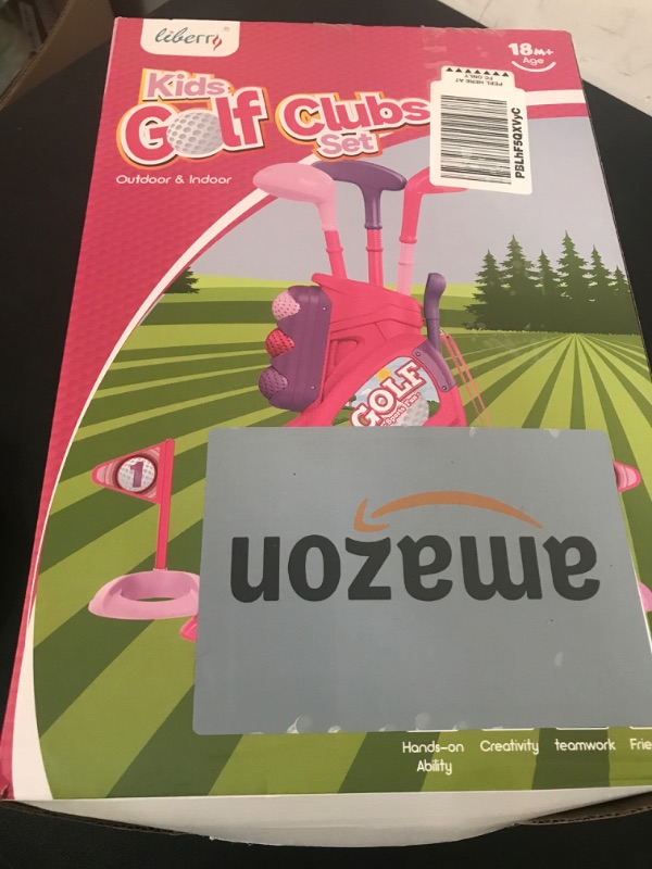 Photo 1 of Liberry Toddler Golf Set for 1 2 3 4 Years Old, Upgraded Kids Golf Cart with Unique Shoulder Strap Design, Indoor and Outdoor Golf Toys for Boys Girls (Pink)