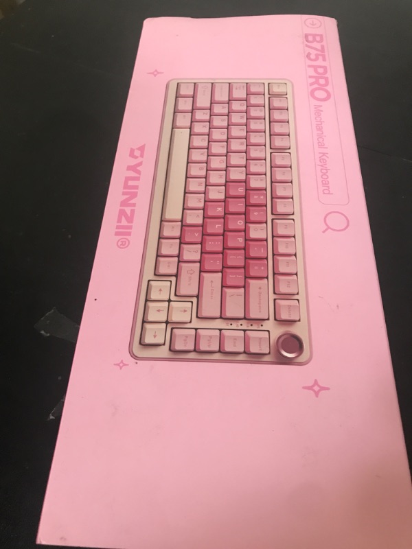 Photo 1 of YUNZII B75 PRO Wireless Mechanical Keyboard,75% Layout with Knob,Hot Swap Gasket Custom Structure,Creamy Pre-lubed Switches,RGB Backlit,Bluetooth/Type-C/2.4G for Win/Mac(Milk Switch,Pink)
