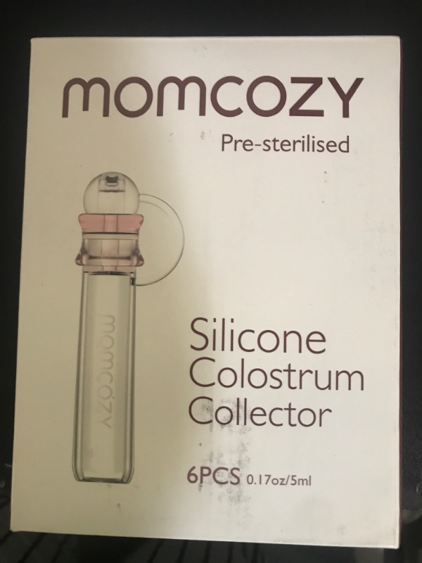 Photo 1 of Momcozy Colostrum Collector Reusable Breast Milk Collector with Storage Case and Cotton Wipe, Portable Colostrum Container BPA Free, Multi-Use Collector 5ml-6pcs