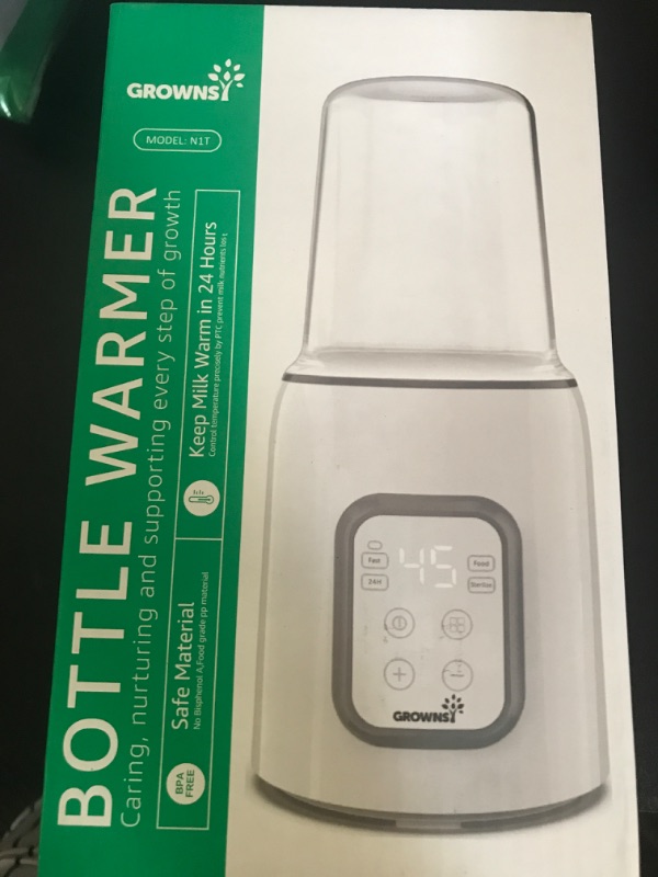 Photo 1 of Bottle Warmer, GROWNSY 8-in-1 Fast Baby Milk Warmer with Timer for Breastmilk or Formula, Accurate Temperature Control, with Defrost, Sterili-zing, Keep, Heat Baby Food Jars Function