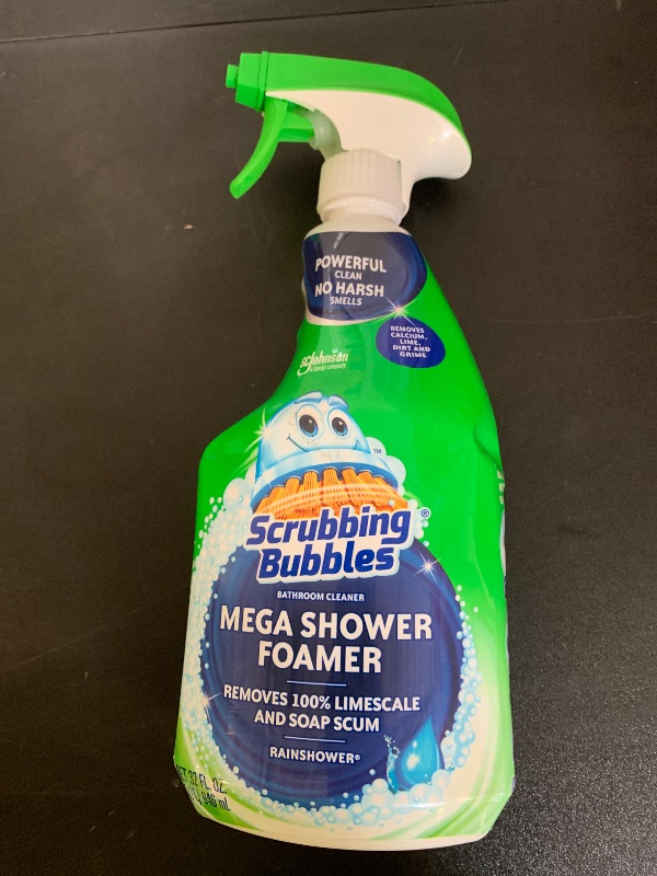 Photo 1 of Scrubbing Bubbles Mega Bathroom and Shower Cleaner Spray, Foaming Action Removes Limescale and Soap Scum, Rainshower Scent, 32oz