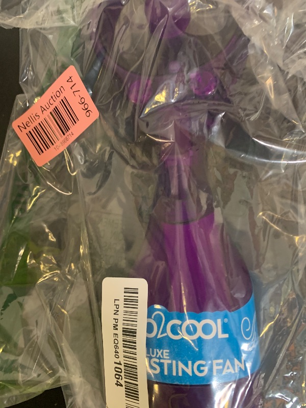 Photo 1 of O2COOL Deluxe Handheld Battery Powered Water Misting Fan (Purple)