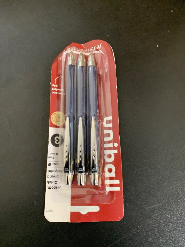 Photo 1 of Uni-Ball Jetstream RT Pens - NY Times Wirecutter Best Pen for Over a Decade - Pack of 3 Black Fine Point Pens, 0.7mm - Back to School Pens, Ballpoint Pens