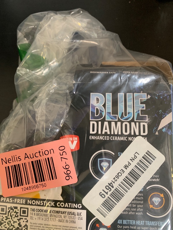 Photo 1 of Blue Diamond Mini Egg Frying Pan Skillet, Diamond Infused Healthy Ceramic Nonstick, PFAS and PFOA-Free, Dishwasher and Oven Safe, Even Heating, Metal Utensil Safe, Warp Control Base, Blue
