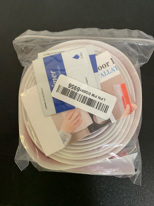 Photo 1 of Elvone T-Shaped Door Draft Stopper, 1.97 in x 10 Ft Silicone Seal Strip for Windows Gaps, Weather Stripping Seal Strip Shower Sweep, White