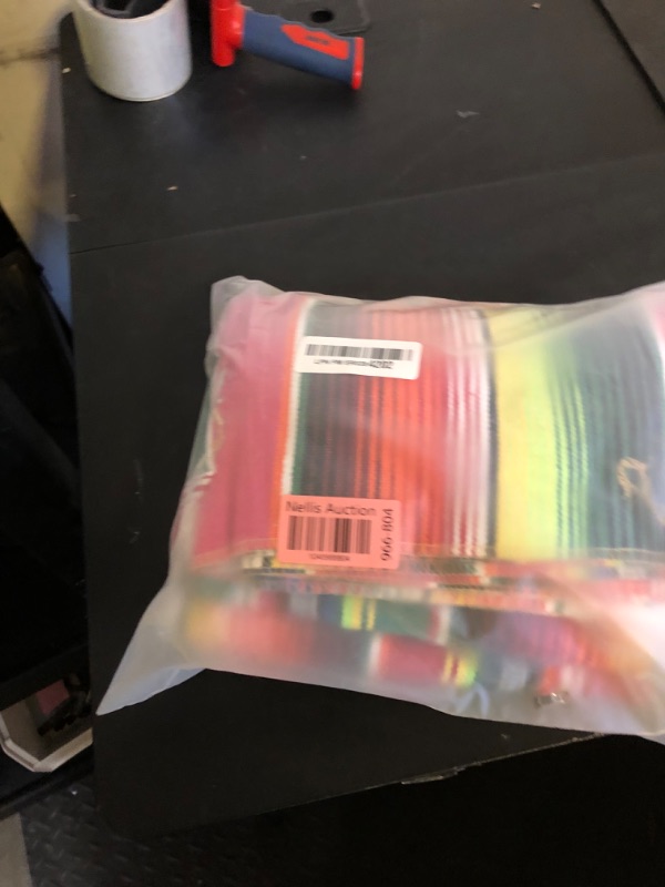 Photo 1 of 6 Pack Mexican Table Runners 14” x 84” Rainbow Colors Large Boho Mexican Theme Party Decoration for Cinco de Mayo Fiesta Party 6 Serape Table Runner (14” x 84”)
