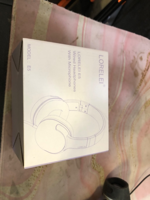 Photo 1 of LORELEI E5 Wired Headphones for Kids Foldable & 3.5mm Jack Tangle Free Nylon Wire Stereo On Ear Headsets for Kids/Children/School/Tablet/Ipad/Kiddle/Plane (Space Black)