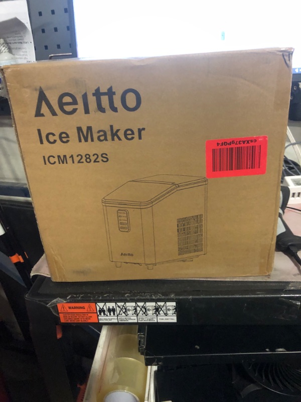 Photo 1 of Aeitto Ice Maker Countertop 26lbs/24H, Ice Machine 8 Ice Cubes Ready in 6 Mins, 2 Sizes of Bullet Ice Portable Ice Makers with Basket & Scoop, Auto Self-Cleaning for Home/Kitchen/Office Stainless