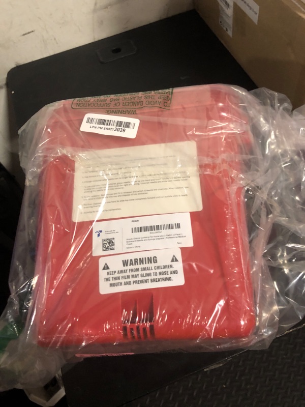 Photo 1 of Alcedo Sharps Container for Home Use 2 Gallon (2-Pack) | Biohazard Needle and Syringe Disposal | Professional Medical Grade
