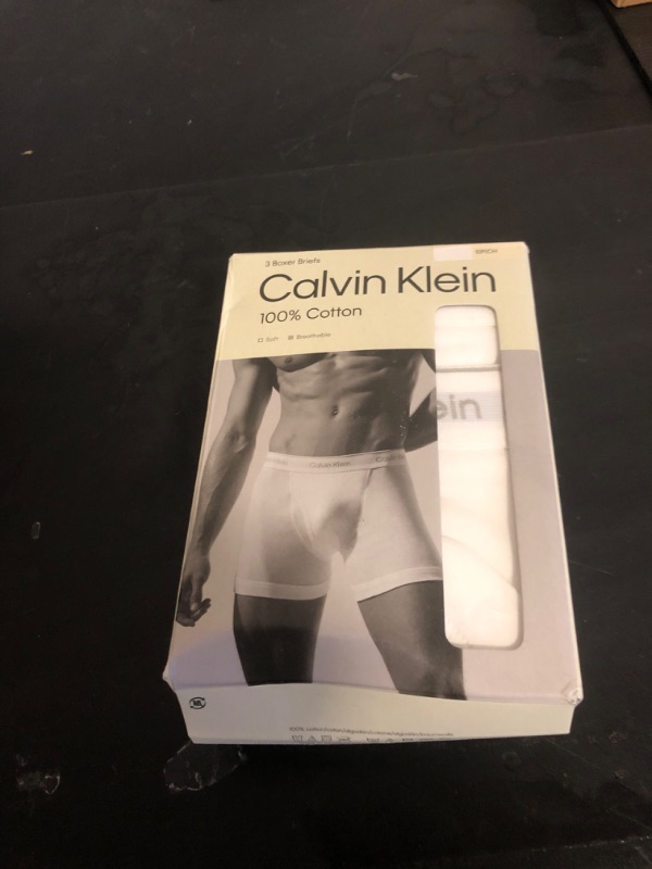 Photo 1 of Calvin Klein Men's Cotton Classics 3-pack Boxer Brief, 3 White, Small