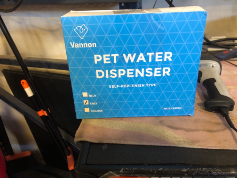 Photo 1 of VANNON 16oz Pet Water Bottle, Gravity Dog Water Bowl Dispenser for Cage, Anti-Overflow Water Dispenser for Small Dogs, Cats, Rabbits and Other Small Animals, BPA Free, Grey