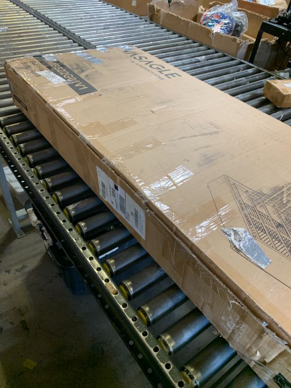 Photo 1 of VASAGLE LED Bed Frame Full Size, Full Bed with Headboard and 4 Drawers, 1 USB Port and 1 Type C Port, Adjustable Upholstered Headboard 37.1/39.6 Inches, No Box Spring Needed, Light Gray URMB822G01
