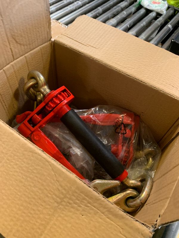 Photo 1 of ENJ 4 Pack Folding Handle Load Binder with 2 Grab Hooks, for 3/8-1/2 Grade 70 Transport Chain, Load Binder with 9,400 Pound Working Load Limit