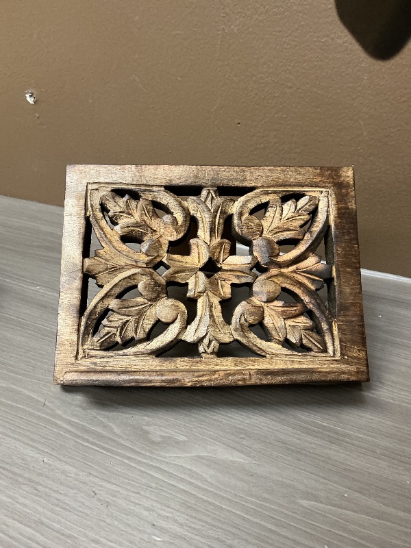 Photo 1 of Ornate Wood Carved Bible/Missal Stand