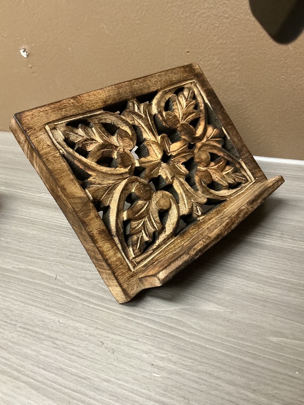Photo 1 of Ornate Wood Carved Bible/Missal Stand