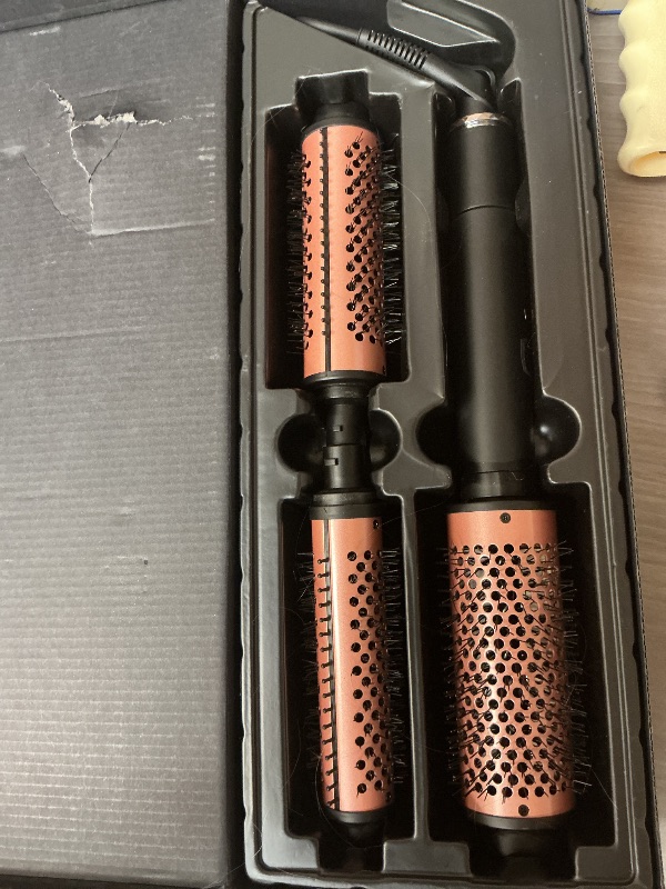 Photo 1 of 5 Temps LCD Display Ceramic Tourmaline Heated Styling Brush Set - 3-in-1 Detachable Barrels (1.25/1.5/1.75 Inch), PTC Heater for Versatile Hair Styling