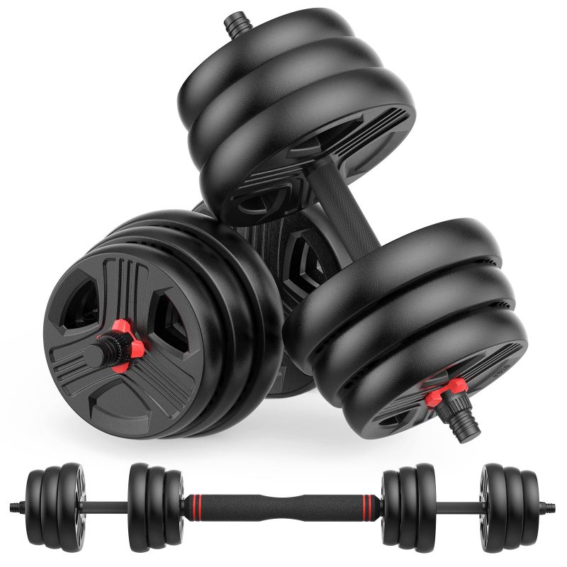 Photo 1 of *MIssing one plate*---UKEEP Adjustable Dumbbells Sets, 20/30/40/60/80lbs Free Weights Dumbbells Set of 2 Convertible To Barbell A Pair of Lightweight for Home Gym, Women and Men Equipment