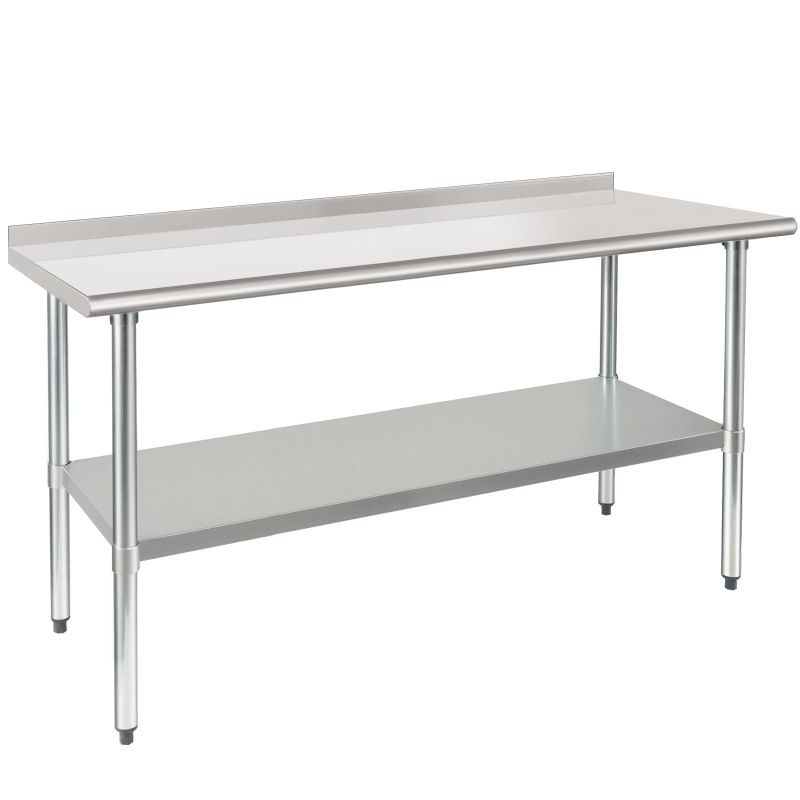 Photo 1 of HARDURA Stainless Steel Table Prep & Work Table 24 x 60 Inches NSF Heavy Duty Commercial with Undershelf and Backsplash for Restaurant Kitchen Home and Hotel