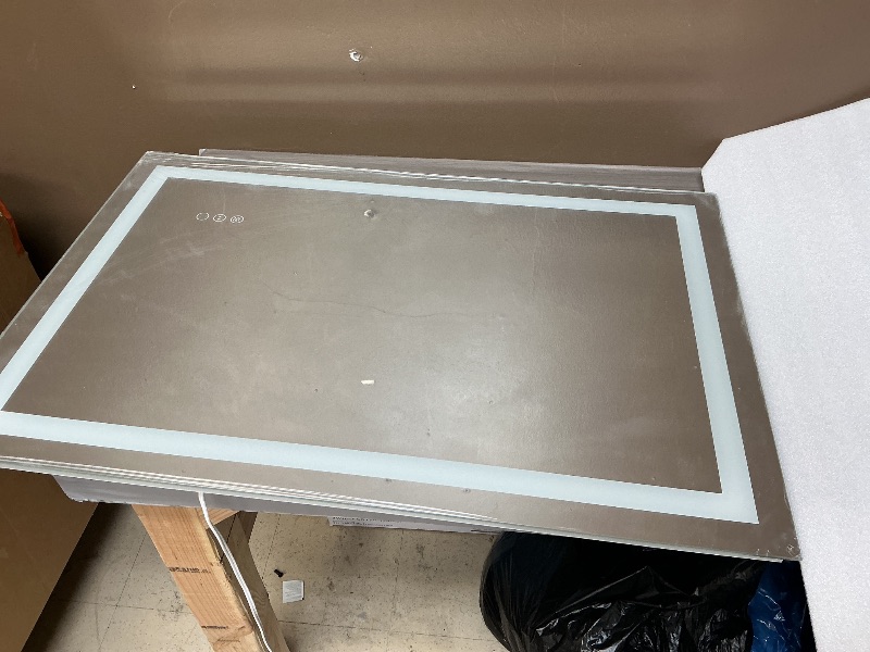 Photo 1 of 28x36 Inch Led Mirror for Bathroom with Front Light and Backlit, Dimmable Anti Fog Wall Bathroom Mirror with Led Lights, Water Proof, Decor Vanity Mirror