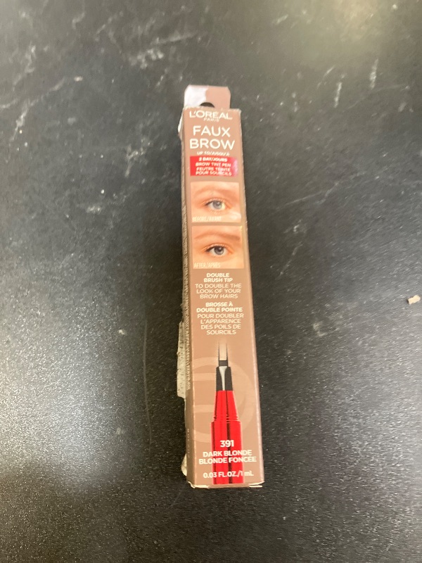 Photo 1 of L'Oreal Paris Faux Brow, Hair-Like, Filling Eyebrow Pen with Double-Brush Tip, Fast & Precise Eyebrow Makeup, Dark Blonde, 0.04 Fl Oz